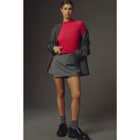 Anthropologie Maeve Sheer Mesh Mock Neck Top Pink Rose Size M - Picture 3 of 7